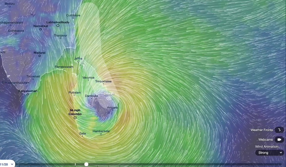 නොවැම්බර් මස 29 දිනය සඳහා කාලගුණ අනාවැකිය: මි.මී. 200 ට වැඩි ඉතා තද වැසි
